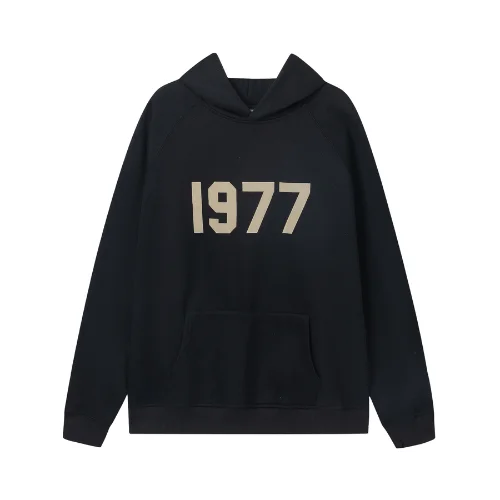 Essentials-1977-Black-Hoodie Essentials 1977 Black Bluza